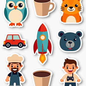 Cartoon Characters & Mascots - Sticker Sheet v4